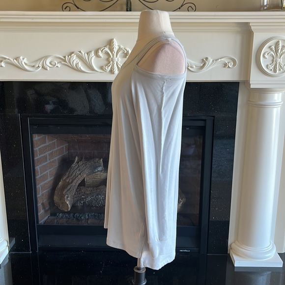 Soft Gray Knit Tunic Comfy Short Dress Mini Reaction Kenneth Cole Womens Small - Picture 2 of 8